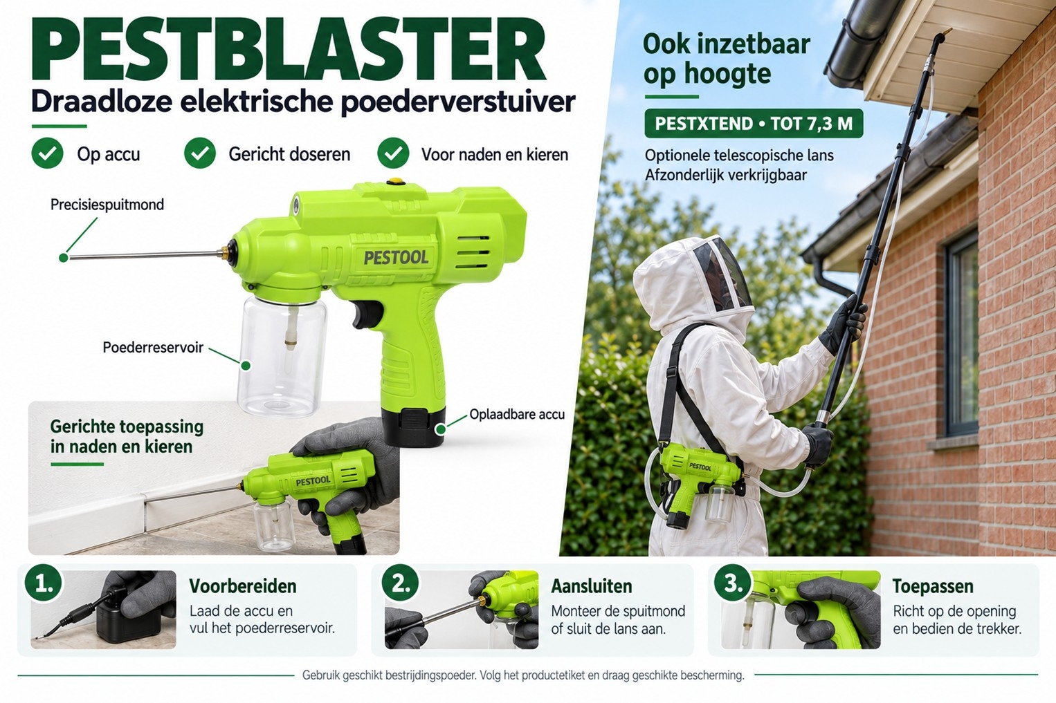 PestBlaster draadloze elektrische poederverstuiver