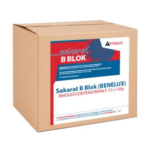 Sakarat B Blok 72x120blokken. 8,64kg.  BE2016-0008